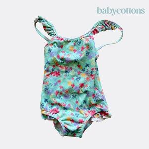 Baby Cottons Ava Ruffle Baby Swimsuit – One Piece – Size 12 Months – Floral